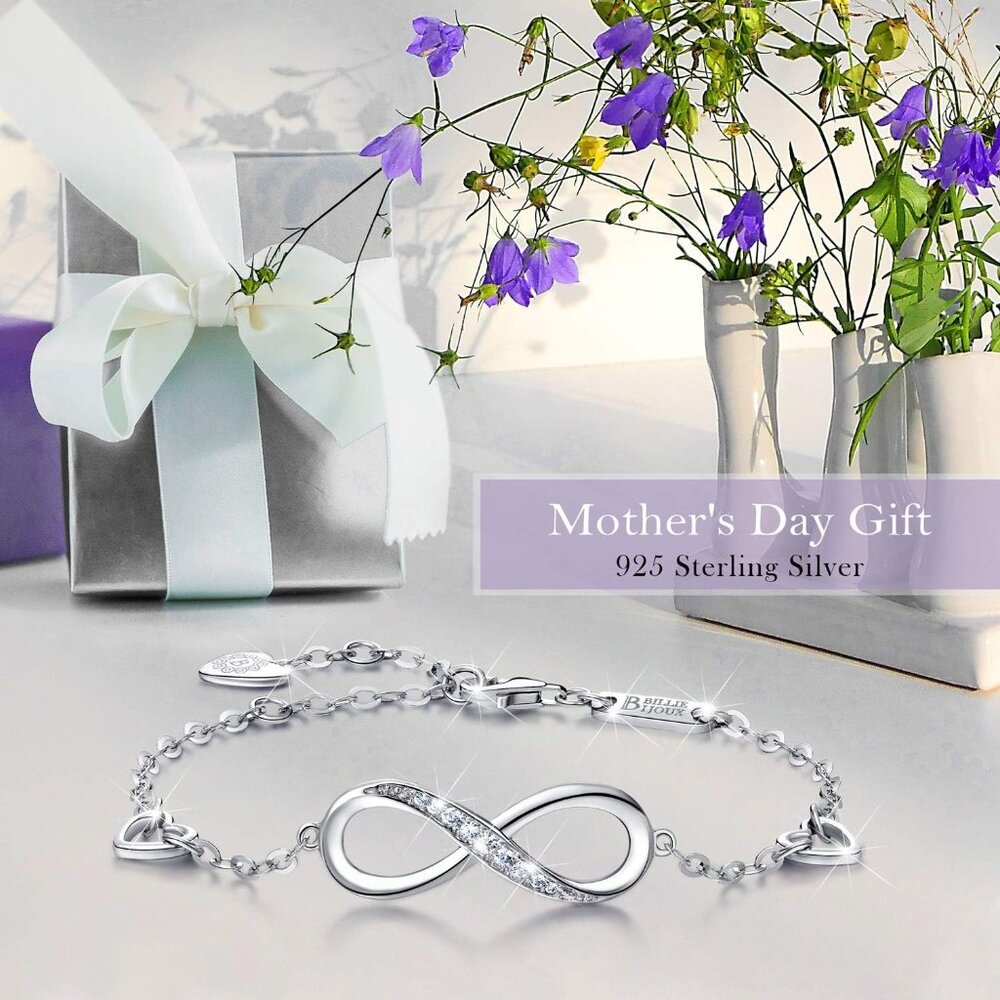 Women's Silver Infinity Charm Adjustable Bracelet… - image 3